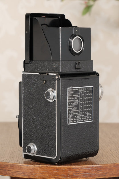 SUPERB! 1937 Rolleicord with leather case. CLA's, Freshly Serviced! - Frank & Heidecke- Petrakla Classic Cameras