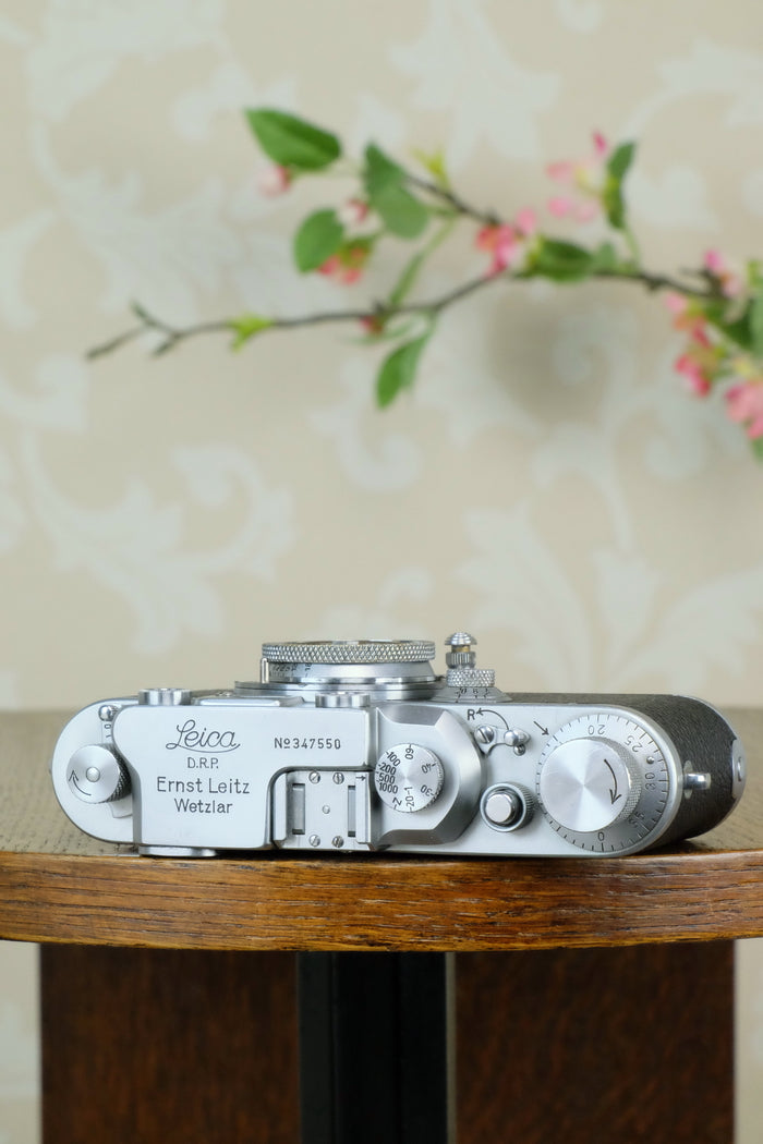 Superb! 1940 Leitz Leica IIIb with Leitz Elmar lens, CLA'd, Freshly Serviced! - Leitz- Petrakla Classic Cameras