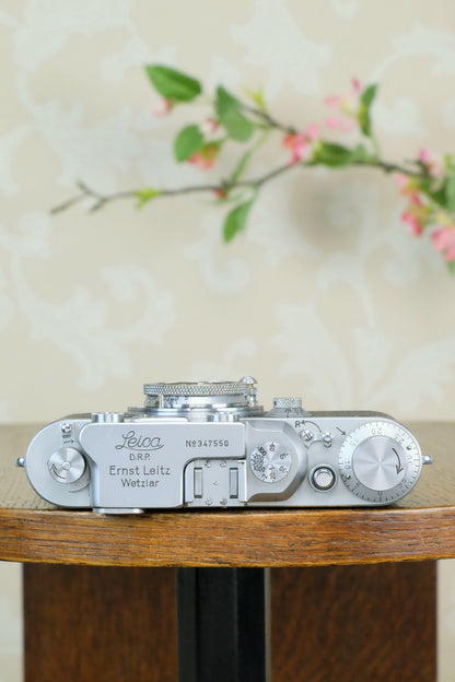 Superb! 1940 Leitz Leica IIIb with Leitz Elmar lens, CLA'd, Freshly Serviced! - Leitz- Petrakla Classic Cameras