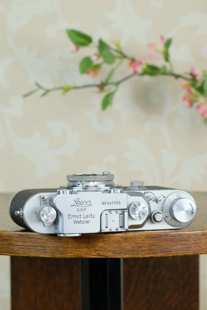 Superb! 1940 Leitz Leica IIIb with Leitz Elmar lens, CLA'd, Freshly Serviced! - Leitz- Petrakla Classic Cameras
