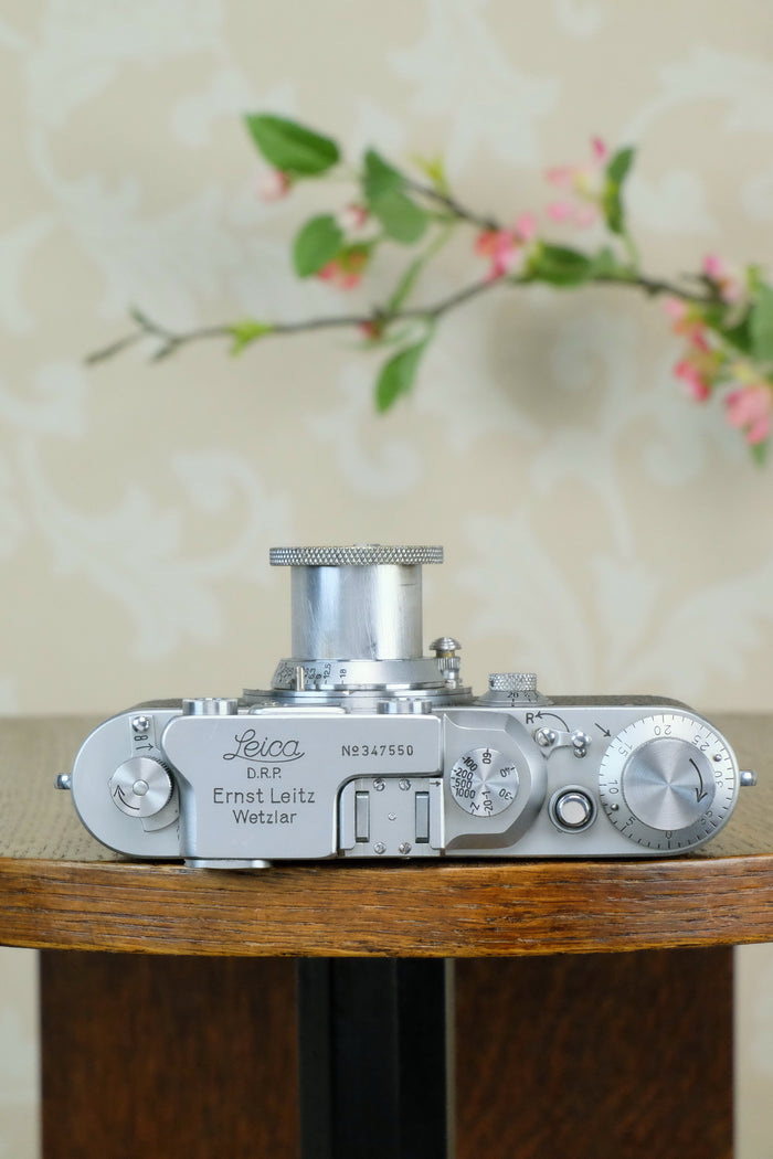 Superb! 1940 Leitz Leica IIIb with Leitz Elmar lens, CLA'd, Freshly Serviced! - Leitz- Petrakla Classic Cameras