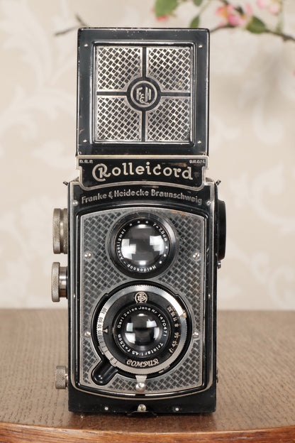 1934 Art-Deco Nickel-plated Rolleicord CLA’d, Freshley Serviced! - Frank & Heidecke- Petrakla Classic Cameras