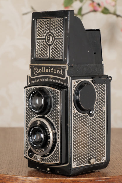 1934 Art-Deco Nickel-plated Rolleicord CLA’d, Freshley Serviced! - Frank & Heidecke- Petrakla Classic Cameras