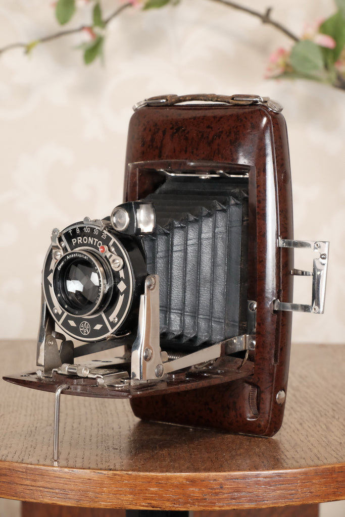 SUPERB! Rare 1934 Ebner 6x9 Brown Bakelite Art Deco Camera. Freshly serviced , CLA‘d - Ebner- Petrakla Classic Cameras