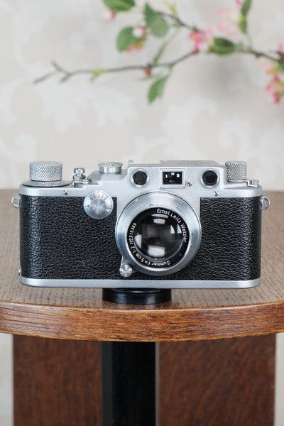 1942 LEITZ LEICA IIIc “stepper”, Desirable WWII model with red shutter curtains, CLA'd, Freshly Serviced! - Leitz- Petrakla Classic Cameras