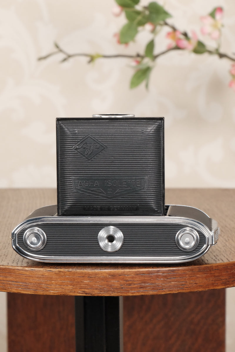 Superb, circa 1955 Agfa 6x6 Isolette II with custom red bellows, Freshly Serviced! CLA'd - Agfa- Petrakla Classic Cameras