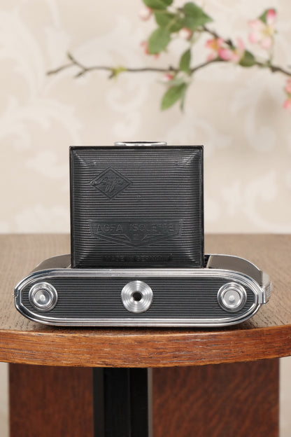 Superb, circa 1955 Agfa 6x6 Isolette II with custom red bellows, Freshly Serviced! CLA'd - Agfa- Petrakla Classic Cameras