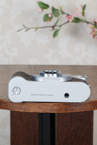 Minolta 35mm Prod 20’s Cult Camera with Original cap, pouch & instructions. - Minolta- Petrakla Classic Cameras