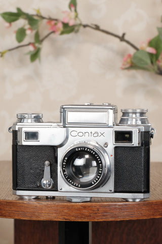 1937 Zeiss Ikon Contax, 35mm coupled rangefinder, with Sonnar lens, CLA'd, Freshly Serviced! - Zeiss-Ikon- Petrakla Classic Cameras