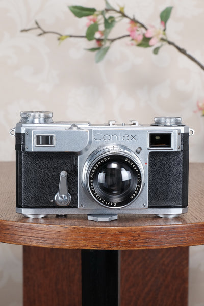 Superb! 1939 Zeiss Ikon Contax II Body and 50mm Zeiss Sonnar lens, CLA'd, Freshly Serviced!