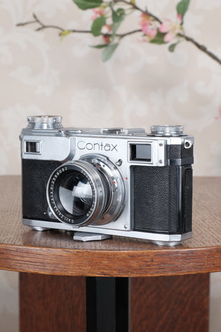 Superb! 1939 Zeiss Ikon Contax II Body and 50mm Zeiss Sonnar lens, CLA'd, Freshly Serviced!