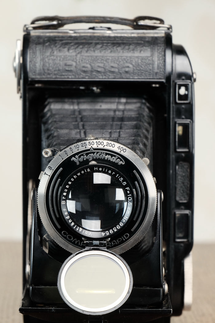 1935 Voigtlander Bessa Rangefinder with HELIAR LENS! 6x9, Freshly Serv ...