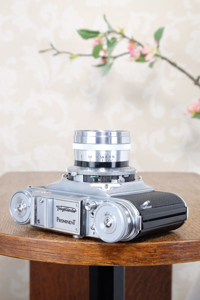 Near mint!  VOIGTLANDER PROMINENT, 35mm Rangefinder Camera with f2.0/50mm Ultron lens. Freshly  Serviced, CLAd!