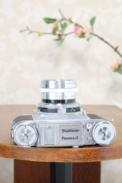 Near mint!  VOIGTLANDER PROMINENT, 35mm Rangefinder Camera with f2.0/50mm Ultron lens. Freshly  Serviced, CLAd!