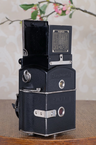 1934 Voigtlander 6x6 Superb TLR, the desirable model with “big ears”, with new surface coated  mirror, CLA’d, Freshly Serviced!
