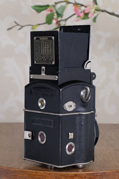 1934 Voigtlander 6x6 Superb TLR, the desirable model with “big ears”, with new surface coated  mirror, CLA’d, Freshly Serviced!