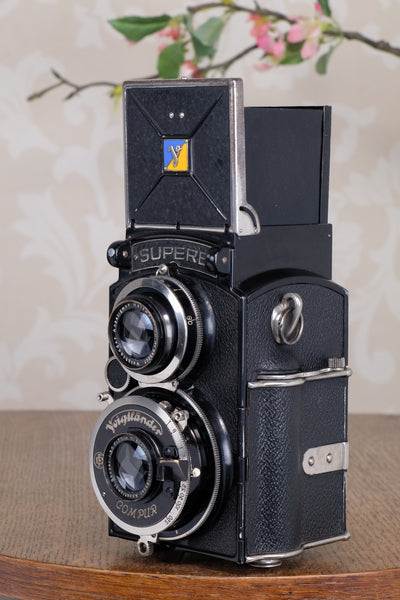 1934 Voigtlander 6x6 Superb TLR, the desirable model with “big ears”, with new surface coated  mirror, CLA’d, Freshly Serviced!
