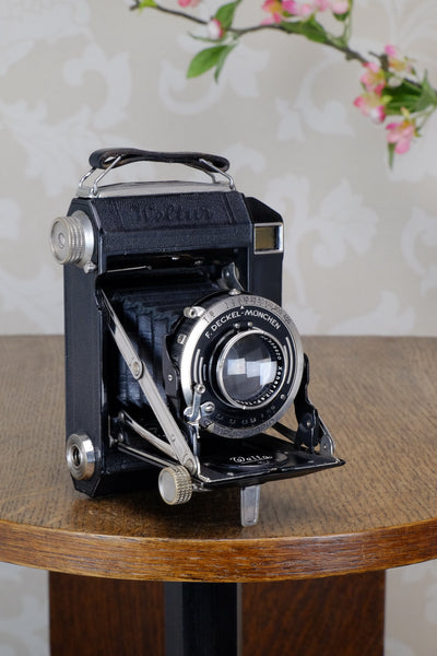 1936 Rare Black Welta Weltur 6x4.5 Coupled Rangefinder Camera, Freshly Serviced! - Welta- Petrakla Classic Cameras