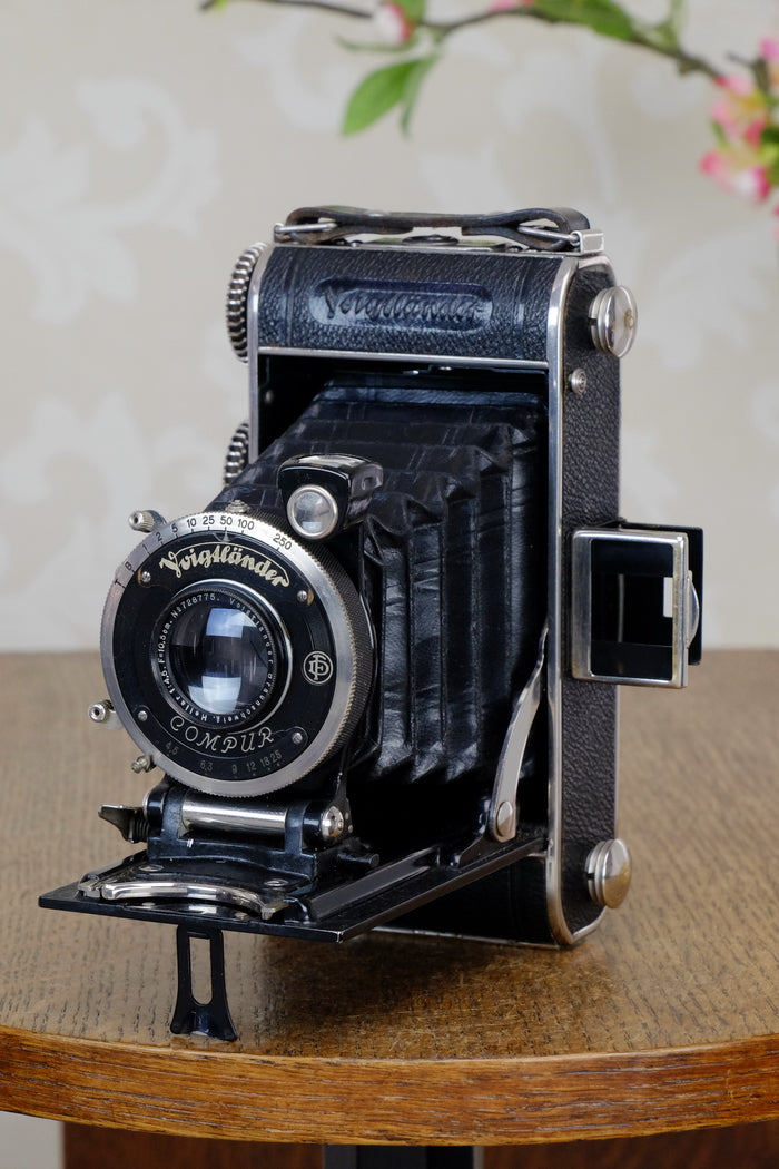 1934 Voigtlander Inos II 6x9 Folder, with Heliar lens! CLA’d, Freshly Serviced! - Voigtlander- Petrakla Classic Cameras