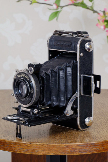 1934 Voigtlander Inos II 6x9 Folder, with Heliar lens! CLA’d, Freshly Serviced! - Voigtlander- Petrakla Classic Cameras