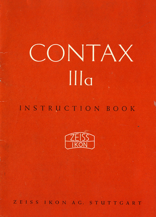 Instruction book Contax IIIa (English) PDF DOWNLOAD! - Zeiss-Ikon- Petrakla Classic Cameras