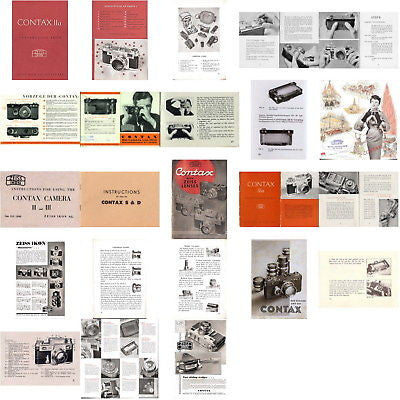 9 SUPERB Zeiss Ikon Contax I II III IIa IIIa manuals and much more, PDFs DOWNLOAD! - Zeiss-Ikon- Petrakla Classic Cameras