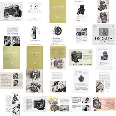 14 SUPERB Zeiss Ikon (Super) Ikonta manuals, PDFs DOWNLOAD! - Zeiss-Ikon- Petrakla Classic Cameras