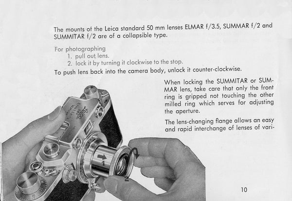 Directions for using Leica model IIIc, PDF DOWNLOAD! - Leitz- Petrakla Classic Cameras