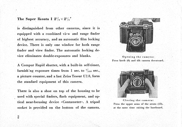Super Ikonta I 2 1/4 x 2 1/4 manual - Zeiss-Ikon- Petrakla Classic Cameras