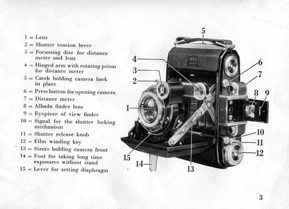 Super Ikonta A II Instruction for use (Dresden) 4 1/4 1 3/4(Original)