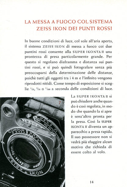 Super Ikonta II Istruzioni per L'uso (Stuttgart). PDF DOWNLOAD! - Zeiss-Ikon- Petrakla Classic Cameras