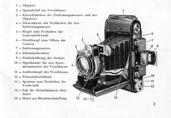 Gebrauchsanweisung zur Super Ikonta II (Dresden) (Original) Free Shipping! - Zeiss-Ikon- Petrakla Classic Cameras