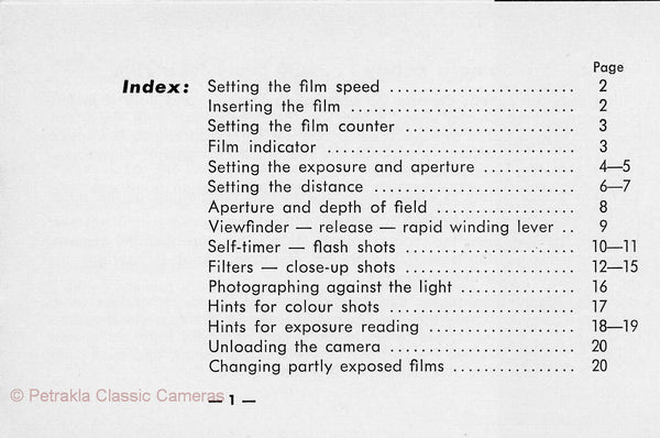 Voigtlander Vito CL CLR, Instructions for use. PDF DOWNLOAD! - Voigtlander- Petrakla Classic Cameras