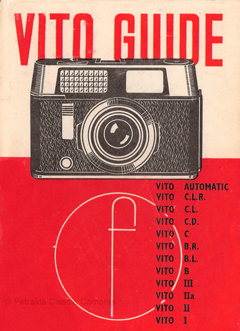 Voigtlander Vito Guide, 90 pages. (Automatic, B, BL, BR, C, CD, CL, CLR, I, II, IIa, III). PDF DOWNLOAD! - Voigtlander- Petrakla Classic Cameras
