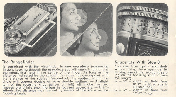 Voigtlander Vito III 35mm Instruction book (original). Free Shipping! - Voigtlander- Petrakla Classic Cameras