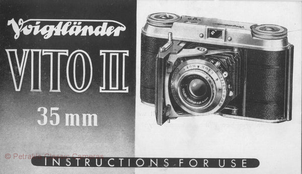Voigtlander Vito II, Instructions for use. PDF DOWNLOAD! - Voigtlander- Petrakla Classic Cameras