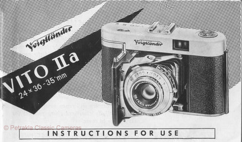 Voigtlander Vito IIa, instructions for use. PDF DOWNLOAD! - Voigtlander- Petrakla Classic Cameras