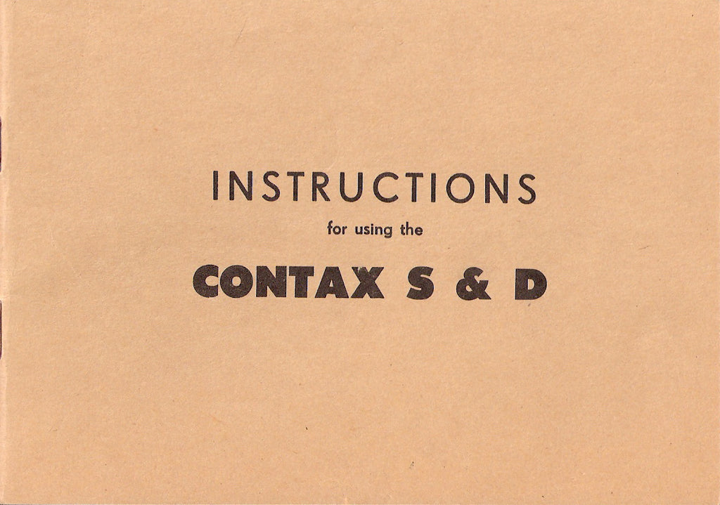 Instructions for using the Contax S & D, English, (original) Free Shipping! - Zeiss-Ikon- Petrakla Classic Cameras