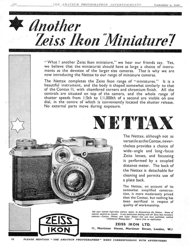 Zeiss-Ikon Nettax Ad (JPG) - Zeiss-Ikon- Petrakla Classic Cameras