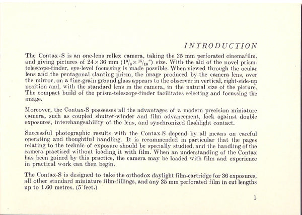 Instructions for using the Contax S & D, English, PDF DOWNLOAD! - Zeiss-Ikon- Petrakla Classic Cameras