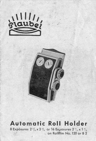 Plaubel Automatic Roll Holder, manual. - Plaubel- Petrakla Classic Cameras