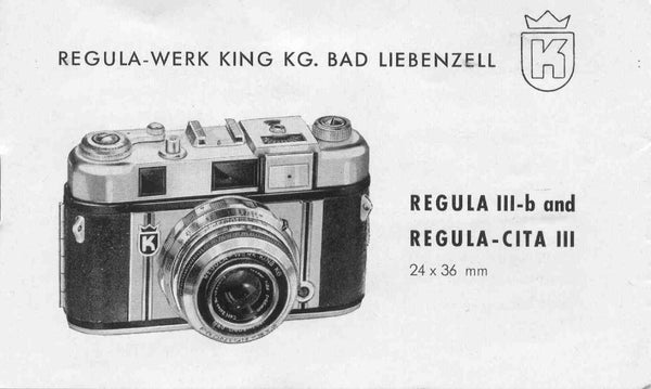 Regula IIIb & Regula Cita III, manual. - Regula-Werk- Petrakla Classic Cameras