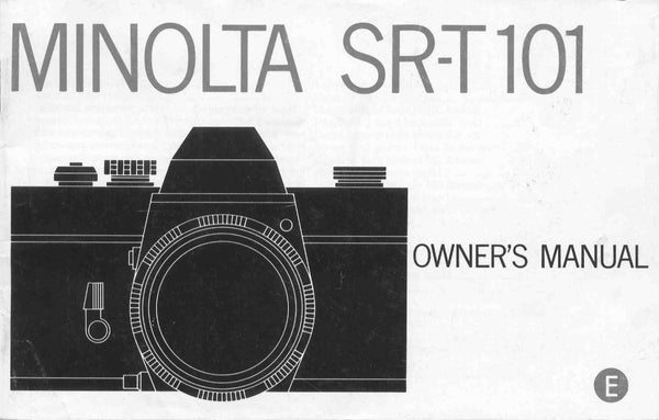 Minolta SR-T 101, owners manual - Minolta- Petrakla Classic Cameras