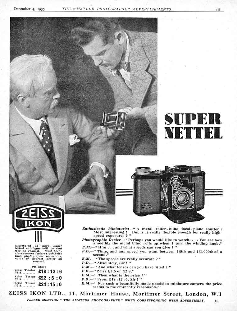 Zeiss-Ikon Super Nettel Ad (JPG) - Zeiss-Ikon- Petrakla Classic Cameras