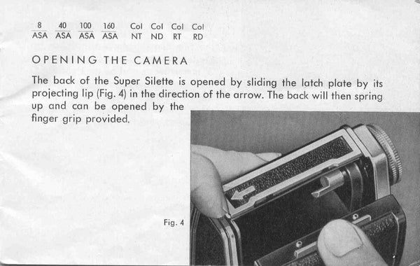 Agfa Super Silette, instructions for use. - Agfa- Petrakla Classic Cameras